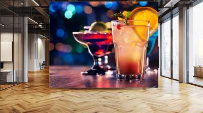 nightlife bar party cocktail background Wall mural