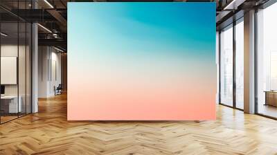 sky blue azure teal pink coral peach beige white abstract background color gradient ombre blur light pale pastel soft shade rough grain noise matt brushed shimmer liquid water design minimal Wall mural