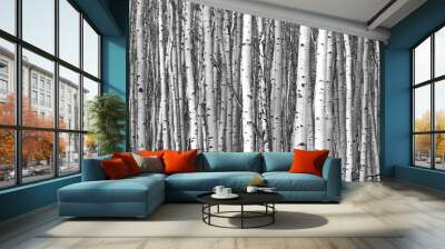 Black and white trees background pattern Wall mural