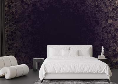 Dark background texture with rough rocky pattern and empty void Wall mural