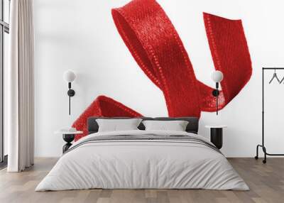 red Christmas ribbon Wall mural