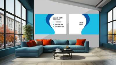 Double sided business card design. Personal visiting card with company logo. Wall mural