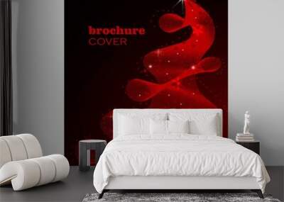 Modern brochure cover design with winter pattern Wall mural