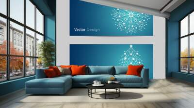 Set of horizontal banners Wall mural