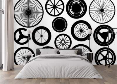 Set of different wheels Wall mural