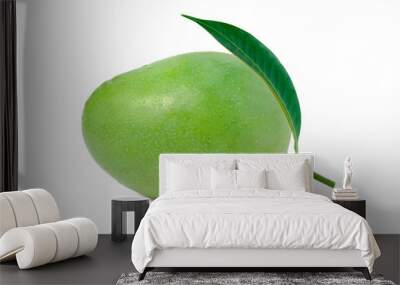 Fresh green mango fruit isolated on white background Wall mural