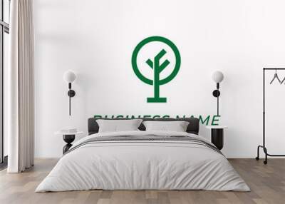 design logo combine tree and letter F Wall mural