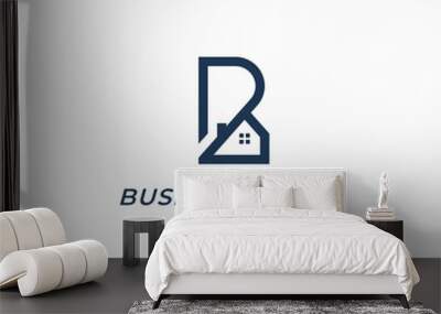 logo creative letter B and home Wall mural