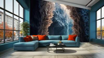 A beautiful fantasy environment of a mystical cavern with magical crystals. Wall mural