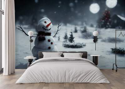 Evil Snowman Wall mural