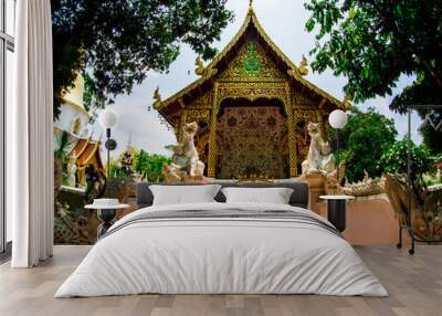 Wat Pa Dara Pirom Lanna architecture, Chiang Mai Thailand Wall mural