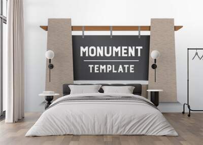 Monument Sign Design Templates Masonry Commercial Property Real Estate Neighborhood Signage Brick Stone Wood Wall mural