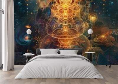 Transitional artwork depicting the universe s vastness, energy, sound, and quantum physics concepts Wall mural