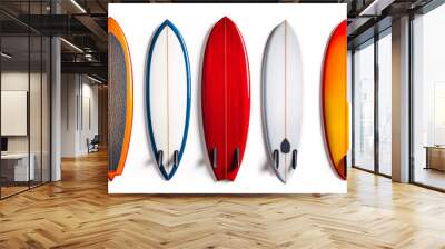 Colorful surfboard isolated on white background for summer activity illustration Wall mural