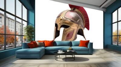 Gladiator or spartan helmet isolated on transparent background Wall mural