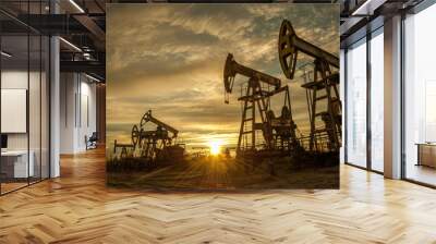 Oil pumps. Wall mural