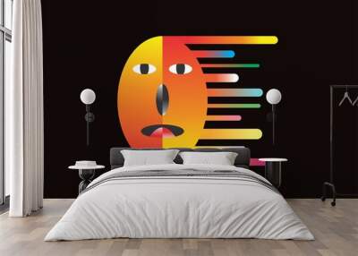 illustration of an face colourfull Wall mural