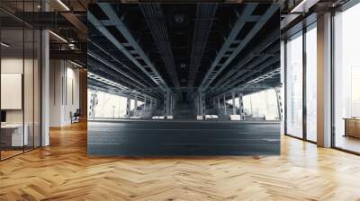 Under bridge construction view, abstract city background Wall mural