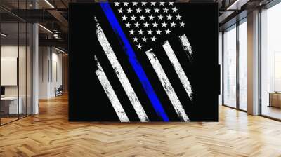 Thin Blue Line Flag - American Themes Illustration Wall mural