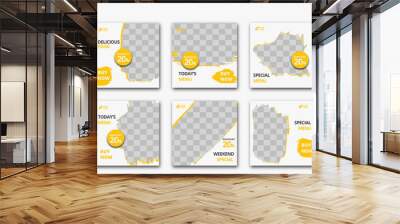 Food menu and restaurant social media banner template Wall mural