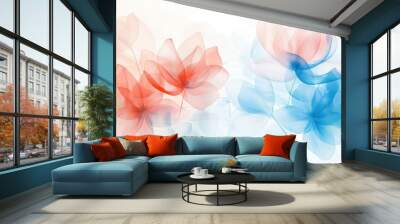 Ethereal Romance: Vibrant Wedding Art with Dynamic Shadows and Fantasy Floral Elements Wall mural