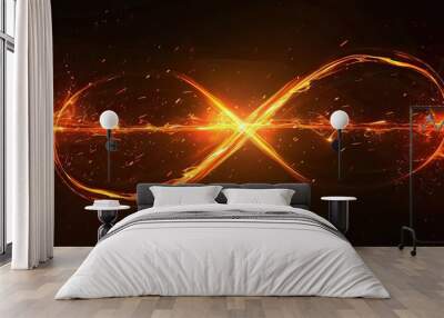 abstract background with two lights particles illustration Wall mural