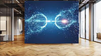 abstract background with two lights particles illustration Wall mural