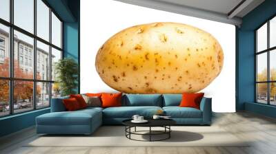 Organic Potato Close-Up: Fresh and Healthy Vegetable on White Background Wall mural