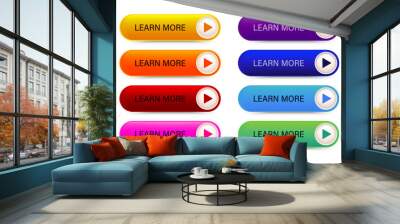 Set of colorful buttons design for web or app Wall mural