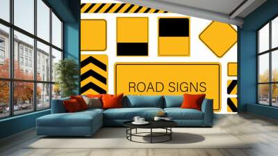 Set of road signs vector. Traffic symbol. School signs zone vector. Pedestrian. Wall mural