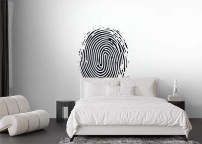 Unique Black and White Fingerprint Illustration Wall mural