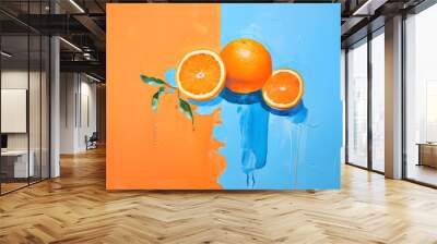 oranges isolated Wall mural