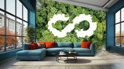 Circular economy icon. The concept of eternity, endless and unlimited, circular economy for future growth of business and environment sustainable on nature background. Wall mural