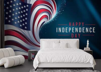 USA 4th of july background, banner, Happy independence day usa, Generative ai Wall mural