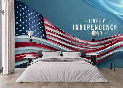 USA 4th of july background, banner, Happy independence day usa, Generative ai Wall mural