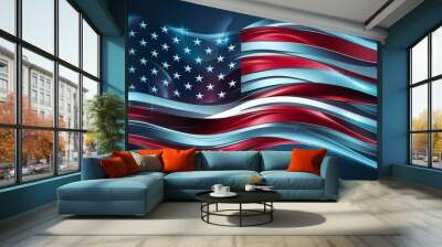 USA 4th of july background, banner, Happy independence day usa, Generative ai Wall mural