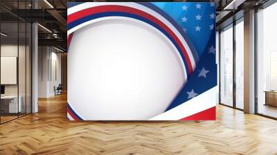 USA flag background design for independence, veterans, labor, memorial day, army birthday, Generative Ai Wall mural