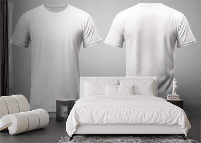 White t-shirt mockup, front and back, Generative Ai Wall mural