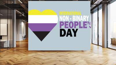 International Non-Binary People's Day. Vector illustration for greeting card, poster and banner Wall mural