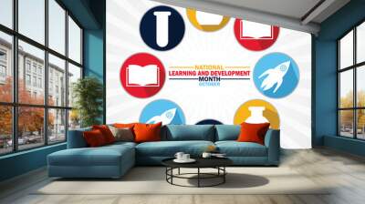 National Learning And Development Month. October. Holiday concept. Template for background, banner, card, poster with text inscription. Vector illustration Wall mural