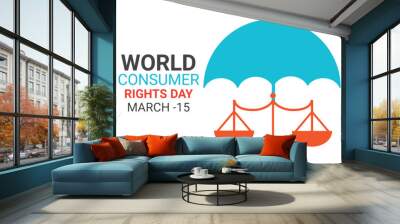 World Consumer Rights Day vector Illustration. Suitable for Greeting Card, Poster and Banner. Wall mural