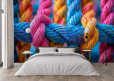 close up of colorful rope Wall mural