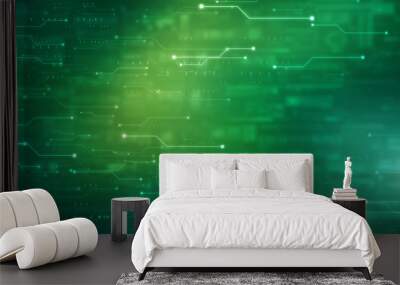 2d illustration Abstract futuristic electronic circuit technology background Wall mural