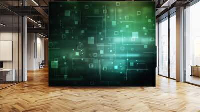 2d illustration Abstract futuristic electronic circuit technology background Wall mural