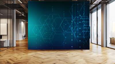 2d illustration Abstract futuristic electronic circuit technology background Wall mural