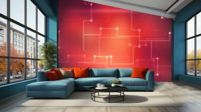 2d illustration Abstract futuristic electronic circuit technology background Wall mural