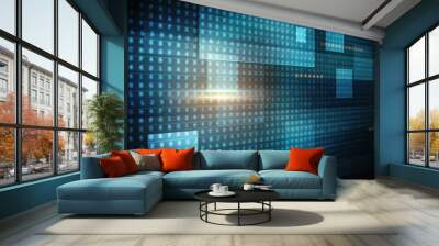 2d illustration Abstract futuristic electronic circuit technology background Wall mural