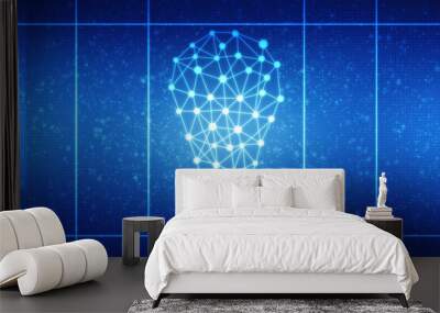 

2d illustration bulb future technology, innovation background, creative idea concept 
 Wall mural