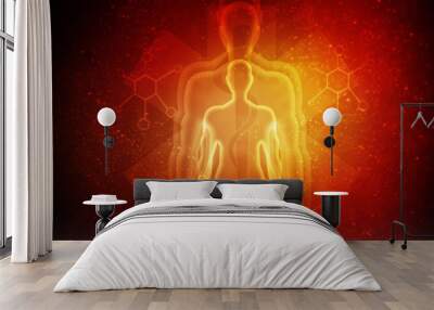 2d illustration Human Male Muscle Body Wall mural