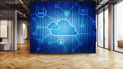 2d rendering Cloud computing
 Wall mural